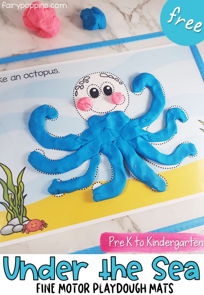 under the sea fine motor playdough mats with free printables for kids