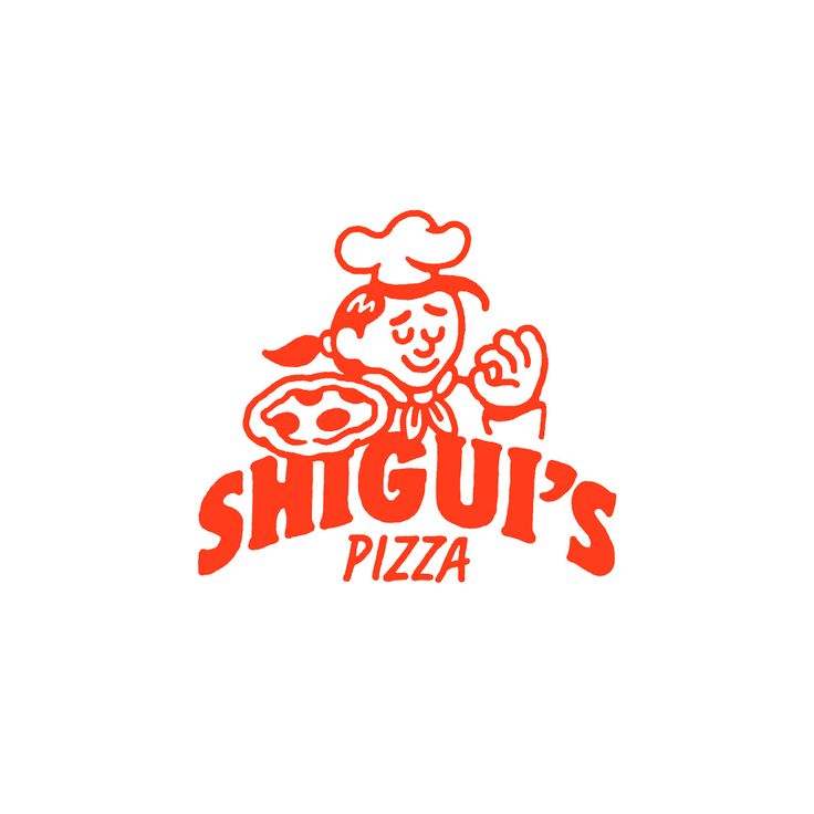 the logo for shingo's pizza