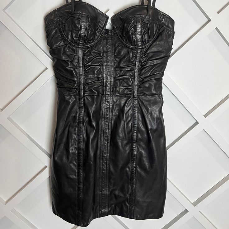 A Gorgeous Never Worn, Brand New With Tags Balmain Gathered Leather Mini Dress!!! Size Euro 38 Offers Welcomed Balmain Dress, Black Leather Dress, Black Leather Dresses, Leather Mini Dress, Leather Dress, Leather Mini, Limited Time, Colorful Dresses, Bodycon Dress