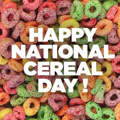 the words happy national cereal day are surrounded by lots of donuts in different colors