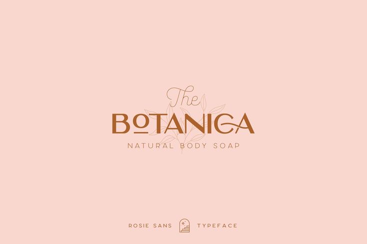 the botaniga natural body soap is shown on a pink background with gold lettering