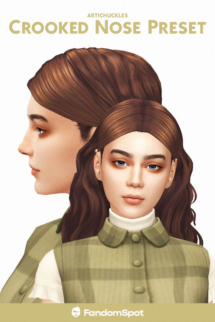 two people with long hair are shown in the same avatar, one is wearing a green shirt and the other has brown hair