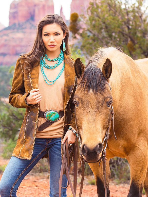 Soft seafoam tones accented with brown copper matrix, my favorite goes with anything necklace! Natural Kingman pebbles can be doubled for an amazing chunky choker or worn long with a cross or pendant. 32-36 inch lengths available, with heavy hand stamped sterling cone and toggle closure. I do my best to price them out in length, weight and strand. We do our best to stock these, two to three weeks if we have to make one from scratch! You will love! We sell these in 32, 36. Yes we can build custom Aces Wild, Distressed Leather Jacket, Pebble Necklace, Chunky Choker, Jackson Hole Wyoming, Modern Western, Felt Fedora, American Turquoise, Saddle Leather