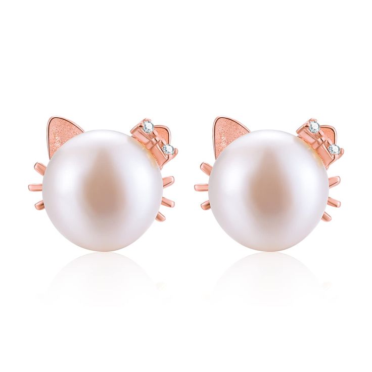 PRICES MAY VARY. ✦ Design Idea ✦ Esberry cat with bow Stud Earrings. Design inspired by the cat. With round Simulated pearls as a cat face. ✦ Quality ✦ This exquisite stud earrings are using the real international standard s925 sterling silver, effectively delaying oxidation, lonhell pearl,Stylish deg-wearing. Handpick each Ssign, hand polished, simple and elegant ✦ Christmas Gifts for Women ✦ cat with bow Stud earrings, the simulated pearl size: 8mm; the one earring's weight: 1g.This pretty s92 Elegant Cat Ears Jewelry With Cat Design, Elegant Cat Ears Jewelry Gift, Cat With Bow, Cat Stud Earrings, Romantic Gifts For Wife, Cat Earrings Studs, Cleaning Silver Jewelry, Sterling Silver Cat, Earrings Design