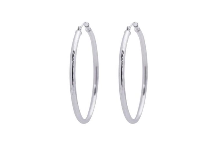 Fun fact: A diamond cut means the shape of the earrings forms craters that look like "diamonds." These gorgeous and trendy hoop earrings are hollow in weight and are made with the finest 14kt white gold. A fine jewelry collection Designed to be worn every day, go out there and conquer the world. Authenticity Guaranteed One Year Warranty Ethically Sourced 3% Donated to your Charity Smiles Promised Measurements Weight: 1 gram Length: 1.5 inch amp.product-description.start--Fun fact: A diamond cut Hypoallergenic Hoop Earrings For Formal Occasions, Classic Sterling Silver Hoop Earrings With Diamond Cut, Classic Sterling Silver Diamond Cut Hoop Earrings, Nickel-free White Gold Hoop Earrings For Formal Occasions, Modern Round Diamond Cut Hoop Earrings, Silver Minimalist Diamond Cut Hoop Earrings, Sterling Silver Diamond Cut Hoop Earrings, Hypoallergenic White Gold Hoop Earrings, Modern Hypoallergenic White Gold Hoop Earrings