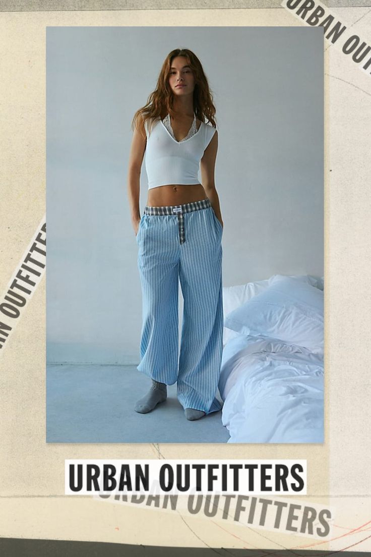 Effortless cool Out From Under lounge pant in a boxer-inspired style. Designed in a printed cotton with a low-rise, contrast elasticated waistband and front button placket. Topped with a patch at the front. Find it only at Urban Outfitters. Features Out From Under Avril boxer pant Relaxed lounge pant Lightweight printed cotton Low rise with contrast elasticated waistband with patch detail Contrast button placket Relaxed straight leg fit Full length Easy pull-on style UO exclusive Content + Care 65% Cotton, 35% viscose Machine wash Imported Size + Fit Model in Blue is 5’10" and wearing size Small Measurements taken from size Small Waist: 28" Inseam: 30" | Out From Under Avril Boxer Pant in Blue, Women's at Urban Outfitters Blue Sleep Bottoms For Spring, Spring Sleep Bottoms In Blue, Sporty Cotton Sleepwear With Elastic Waistband, Summer Cotton Sleep Bottoms, Summer Sleep Cotton Bottoms, Blue Sleep Bottoms With Elastic Waistband, Blue Summer Sleep Pants, Blue Wide Leg Sleep Bottoms, Blue Wide-leg Sleep Bottoms