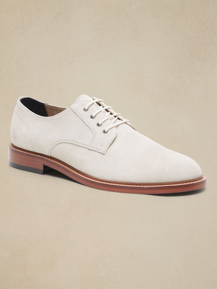 Modeled after traditional English styles, these oxford shoes offer a modern approach to more formal dressing, offering ultimate versatility with a luxurious suede construction in hues that work whether the occasion is more casual or true cocktail.  D Beige Groomsmen Shoes, Mens Shoes Wedding Grooms, White Wedding Shoes Men, Man Wedding Shoes, Men’s Dress Shoes, Angelic Essence, Ryan Cabrera, Mens Wedding Shoes, Wedding Parents