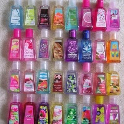 many different types of hand sanitizers lined up