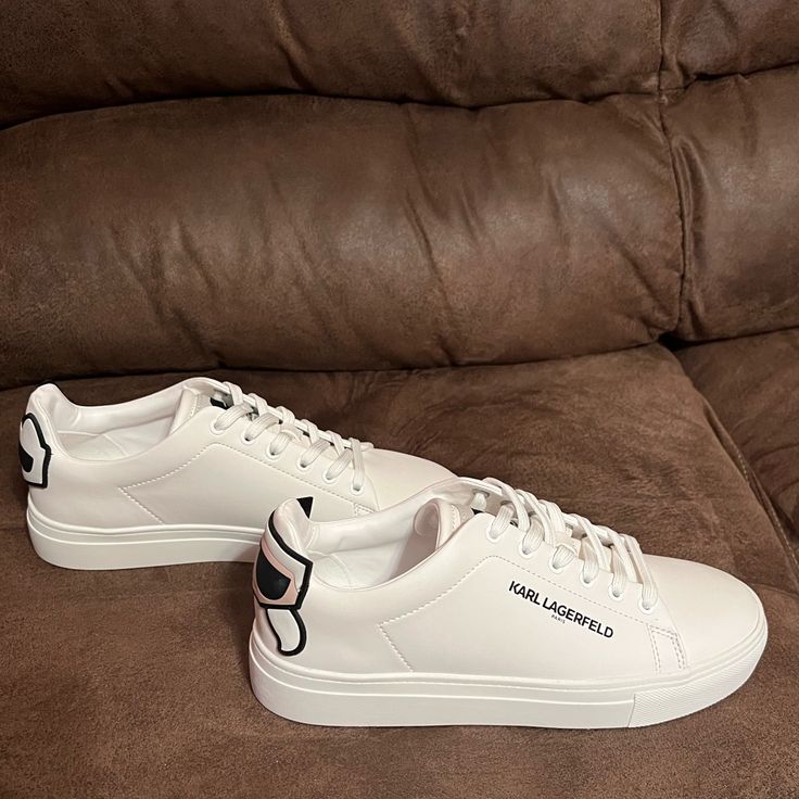 Brand New Sneakers/No Box White Sneakers Women Outfit, Karl Lagerfeld Sneakers, Pretty Sneakers, Karl Lagerfeld Shoes, Sneaker Outfits Women, Coach Sneakers, Cute Nike Shoes, White Sneakers Women, Shoe Inspiration