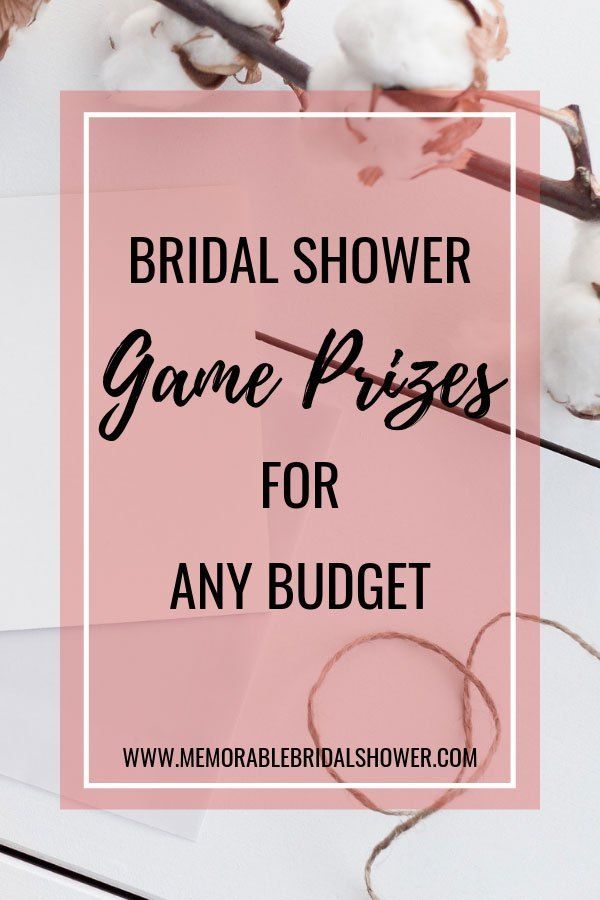 the words bridal shower game prizes for any budget on top of cotton and flowers