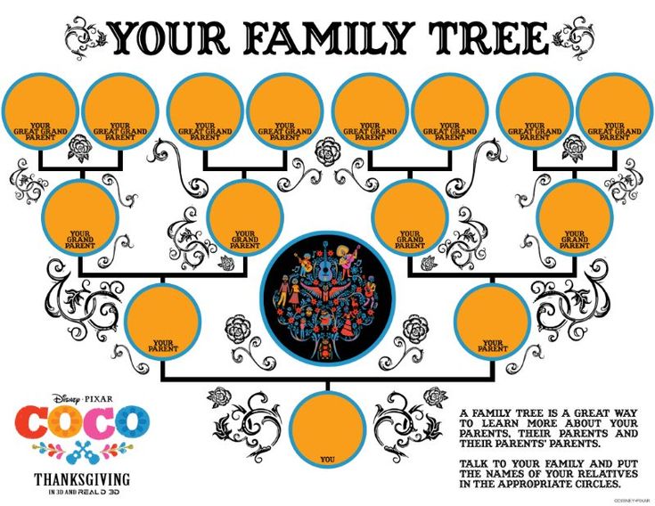 a family tree is shown with the names and numbers