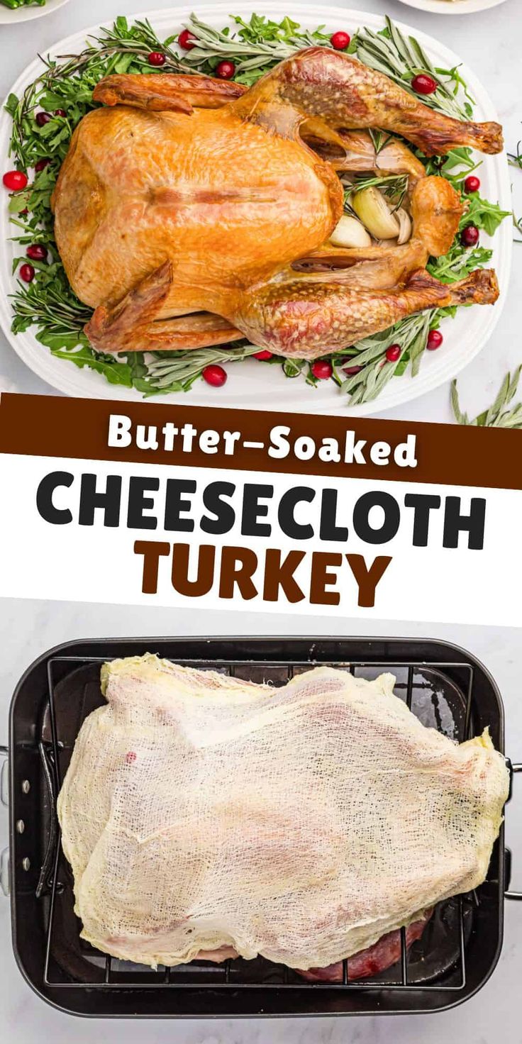 Butter-Soaked Cheesecloth Turkey Turkey Butter Cheesecloth, Buttered Cheese Cloth Turkey, Butter Blanket For Turkey, Best Roast Turkey Recipe Thanksgiving, Using Cheesecloth On Turkey, Butter Turkey Recipes Thanksgiving, Roasted Turkey With Cheese Cloth, How To Use Cheese Cloth On Turkey, Dry Brine Turkey Butter Cheese Cloth