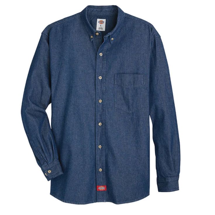 Nwt Dickies Denim Color: Blue Long Sleeve Button Up Shirt Size: 3xl Length: 34” Pit To Pit: 29” Collar To End Of Sleeve: 34” Pocket On Left Chest You’ll Feel Great In Denim With Dickies’ Long-Sleeve Button-Down Denim Shirt. Made From 100% Cotton, This Shirt Is A Long-Sleeve Version For The Cooler Months. It Has Extra Room Across The Shoulders And In The Sleeve Lengths, Keeping You Comfortable From Morning To Night. 8 Oz. Denim, Enzyme Washed 100% Cotton *Stock Photo For Reference Classic Long Sleeve Denim Top With Buttons, Medium Wash Denim Shirt With Button Closure, Cotton Denim Blue Shirt With Button Closure, Light Indigo Denim Shirt With Button Closure, Dark Wash Shirt With Button Closure For Work, Classic Denim Blue Shirt With Snap Buttons, Dark Wash Button Closure Shirt For Work, Denim Shirt With Buttons In Dark Wash, Dark Wash Denim Button Shirt