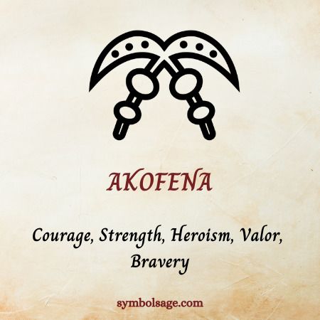 a sign with two knives on it that says akoena courage, strength, heroism, valor, and braevy