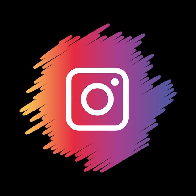 the instagram logo on a black background