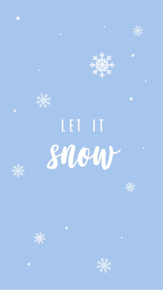 the words let it snow on a blue background