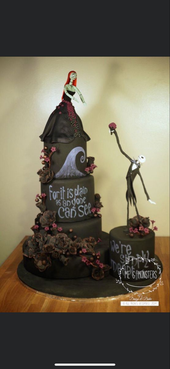 the corpse bride and groom wedding cake