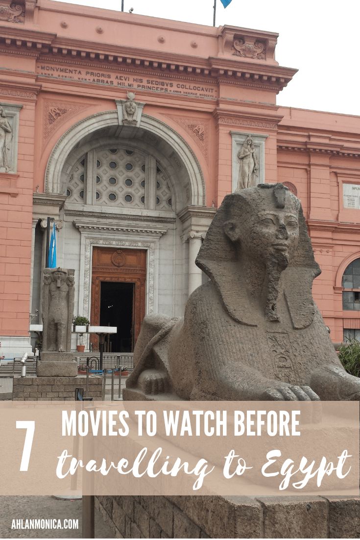 an egyptian statue in front of a building with the words movies to watch before traveling to egypt