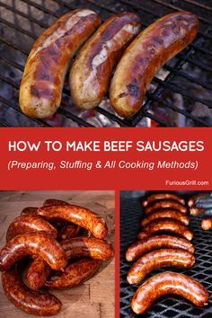 how to make beef sausages preparing, stuffing and cooking method