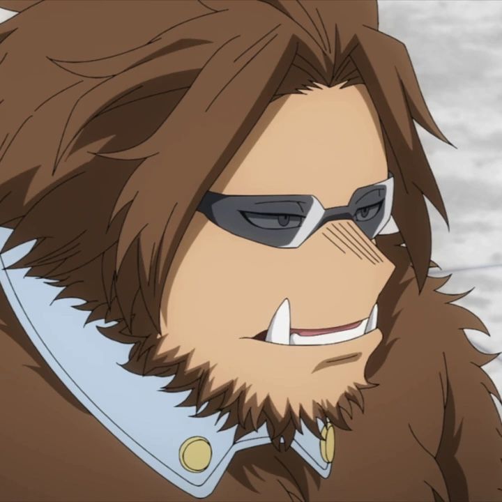 an animated image of a man with long hair and glasses