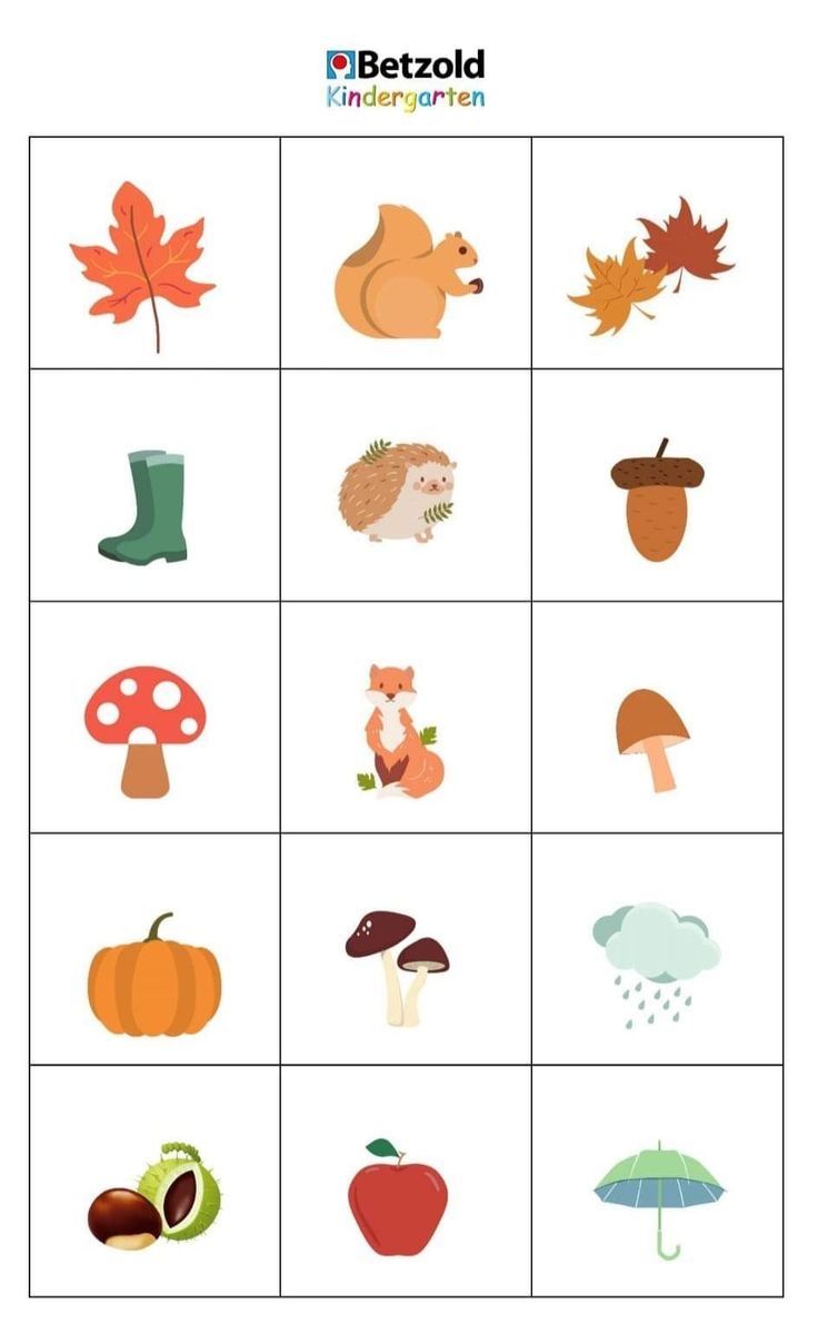 an autumn themed matching game for toddlers