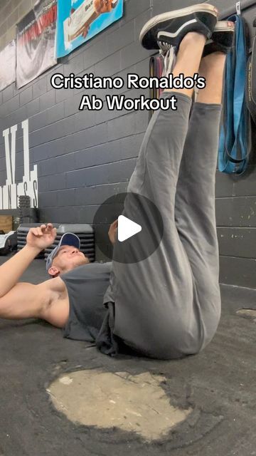 two men doing exercises in a gym with the caption, cristiano ronald's and workout