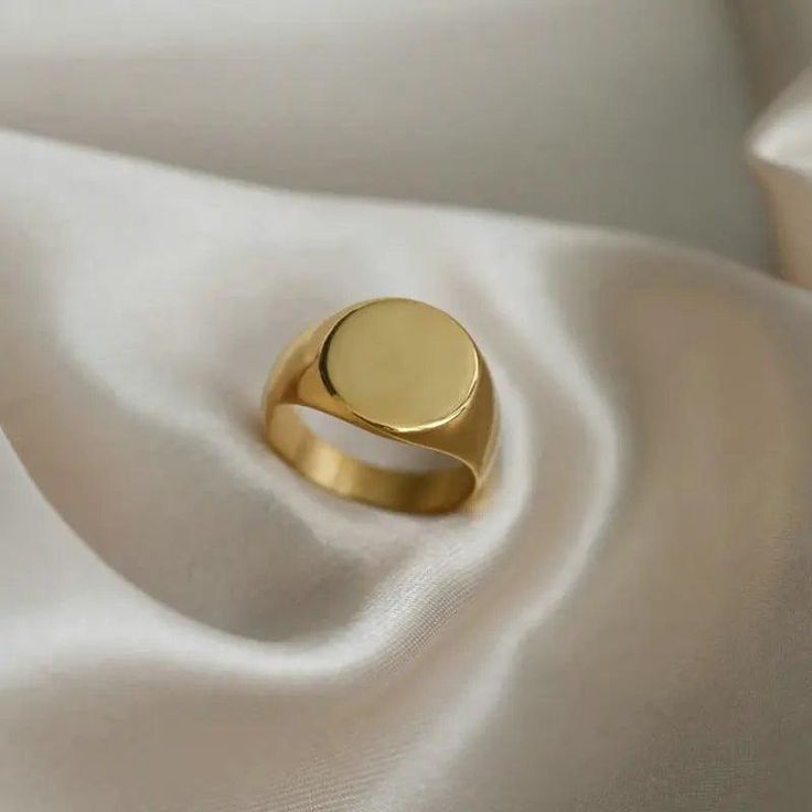 Blank Signet Ring - Camillaboutiqueco camillaboutiqueshop.com Minimalist Gold Stainless Steel Rings, Gold Minimalist Stainless Steel Ring, Gold Stainless Steel Minimalist Ring, Gold Stainless Steel Ring With Polished Finish, Everyday Gold Round Signet Ring, Gold Stainless Steel Signet Promise Ring, Gold Stainless Steel Signet Ring, Tarnish Resistant, Classic Gold Stainless Steel Signet Ring, Gold Thick Band Engraved Ring