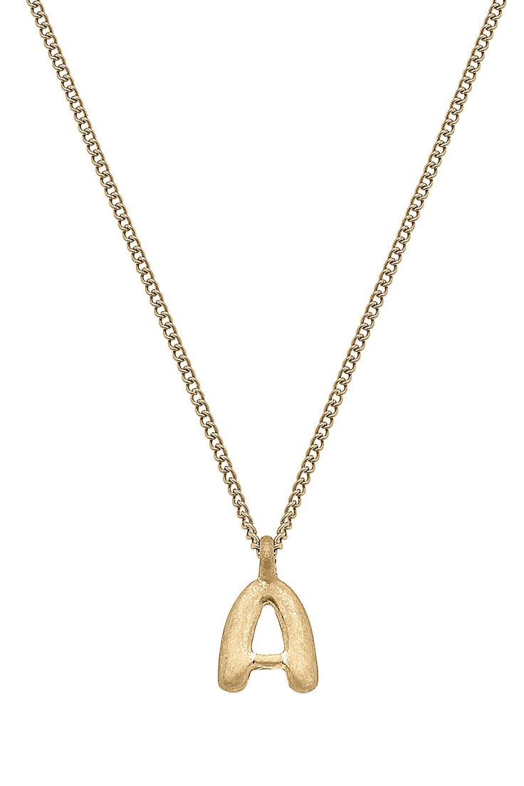 Introducing our Coco Initial Necklace in Worn Gold. This necklace adds a personalized touch to any outfit. Show off your unique style and make a statement with this elegant and versatile piece. The perfect gift for yourself or someone special. Initial Necklace, Gift For Yourself, Someone Special, Unique Style, Coco, Initials, Perfect Gift, Gold, Gifts