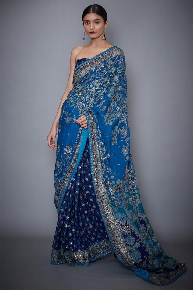 Turquoise blue saree with all over aari work floral motifs. Comes with unstitched blouse.
Components:1
Embroidered
Fabric:Silk chinon
Color:Blue
Note: Blouse worn by the model is not for sale - Aza Fashions Ritu Kumar, Embroidered Saree, Embellished Blouse, Blue Saree, Stylish Sarees, Indian Weddings, Blouse For Women, Saree Look, Desi Fashion