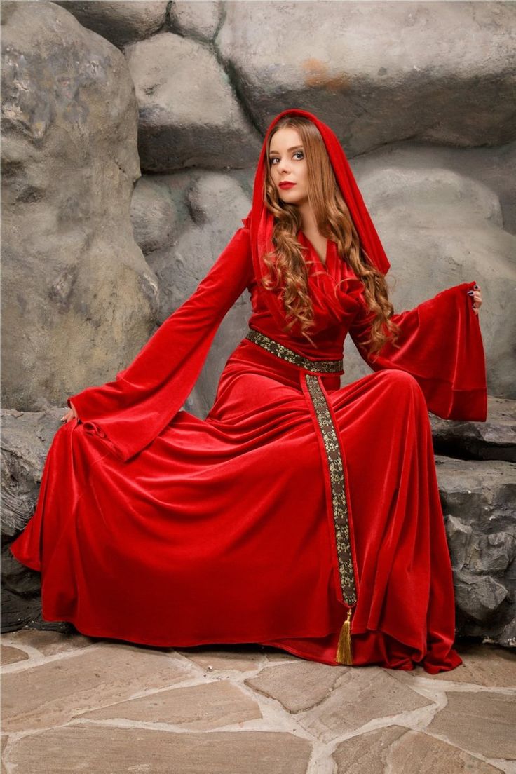 Melisandre Red Priestess Made to Order A luxurious Game | Etsy Elegant Red Medieval Dress Costume, Red Gown Medieval, Lady Melisandre, Flaming Rose, Red Woman Game Of Thrones, Red Priestess, Red Priestess Game Of Thrones, Elven Dress, Red Gowns