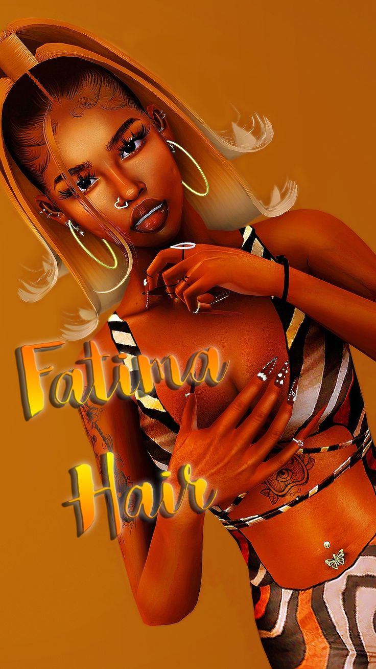 a digital painting of a woman with an orange background