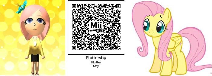 the pinkie pony is next to a qr code for flutter's hair