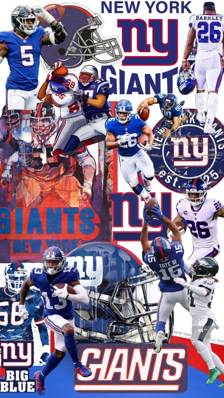 new york giants collage with football players