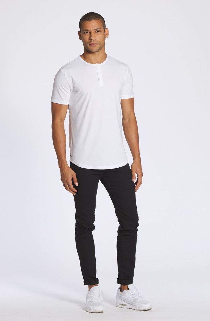 Great for layering or wearing alone on sunny days, this short-sleeve henley cut from a lightweight cotton blend showcases a curved hem and streamlined fit. Crewneck Button half-placket Short sleeves 62% polyester, 33% cotton, 5% spandex Machine wash, dry flat Imported Casual Henley Neckline T-shirt For Summer, White Cotton T-shirt With Henley Neckline, Classic Henley Neckline T-shirt For Everyday, Summer Cotton Henley With Short Sleeves, Casual Crew Neck Henley For Summer, Casual Summer Henley With Crew Neck, Summer Casual Crew Neck Henley, Relaxed Fit Crew Neck Henley For Summer, Relaxed Fit Short Sleeve Everyday Henley