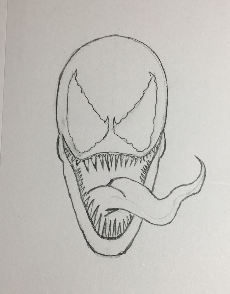 a drawing of an alien head with sharp teeth