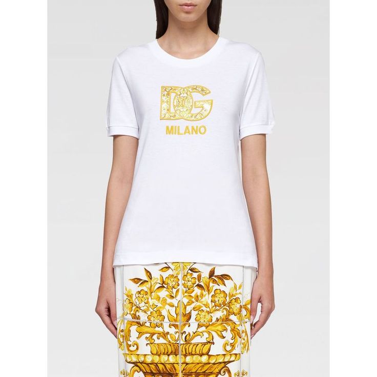 Fall/Winter 2024/2025 Dolce & Gabbana T-Shirt Woman White Size Type: It Sku: Gig-F8n08zgdbvx ~ S8402 Welcome To The Official Luosophy Poshmark Closet! Luosophy Is A Luxury Brand Reselling Company Founded In San Diego, Ca From 2016. All Our Products Are Imported From Italy And Sold In The Usa. We Do Our Best To Provide High Fashion, Luxury Items At Affordable Prices. We Guarantee All Our Products Are 100% Authentic. Shop With Us And You Will Forget About Shopping At Department Or Brand Name Store Summer Monogram Print Tops, Luxury White T-shirt With Logo Print, Luxury White Top With Monogram Print, Luxury Gold Short Sleeve Tops, Luxury Crew Neck Tops For Spring, Luxury Cotton Top With Monogram Print, Luxury Cotton Tops With Monogram Print, Luxury Fitted Tops With Logo Print, Luxury Fitted T-shirt For Summer