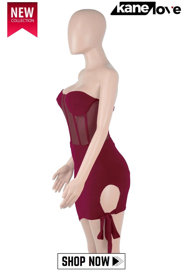 Summer Red Sexy Strapless Irregular Bodycon Dress Flirty Bodycon Corset Dress For Club, Red Corset Dress For Summer Date Night, Red Corset Dress For Date Night In Summer, Red Bodycon Dress For Club, Red Mini Bodycon Dress For Club, Chic Red Corset Dress For Summer, Mini Bandage Corset Dress For Night Out, Red Backless Bodycon Dress For Club, Flirty Bandage Mini Dress For Club