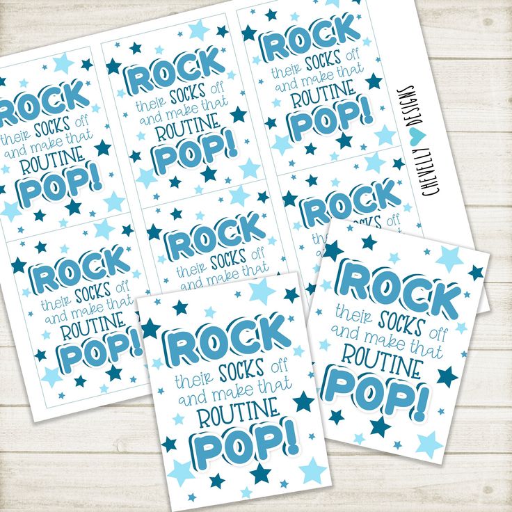 printable rock star stickers with the words rock and stars in blue on them