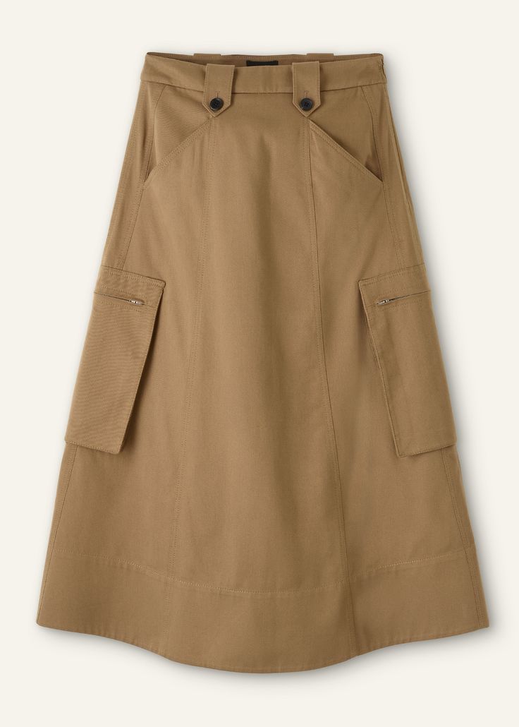 Cotton Utility Midi Skirt | ME+EM Casual Cargo Skirt For Fall Workwear, Casual Relaxed Cargo Skirt For Work, Cotton Cargo Skirt For Fall, Casual Beige Cargo Skirt For Work, Winter Workwear Cotton Skirt, Scrubs Outfit, Utility Skirt, 60 Fashion, Tweed Coat