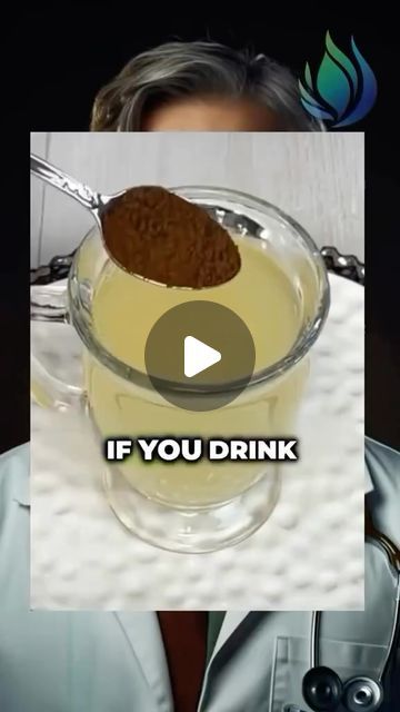 a man holding a spoon with liquid in it and the caption if you drink