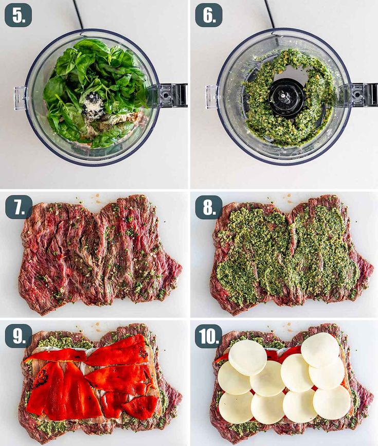 steps on how to make an appetizer with meat, cheese and spinach