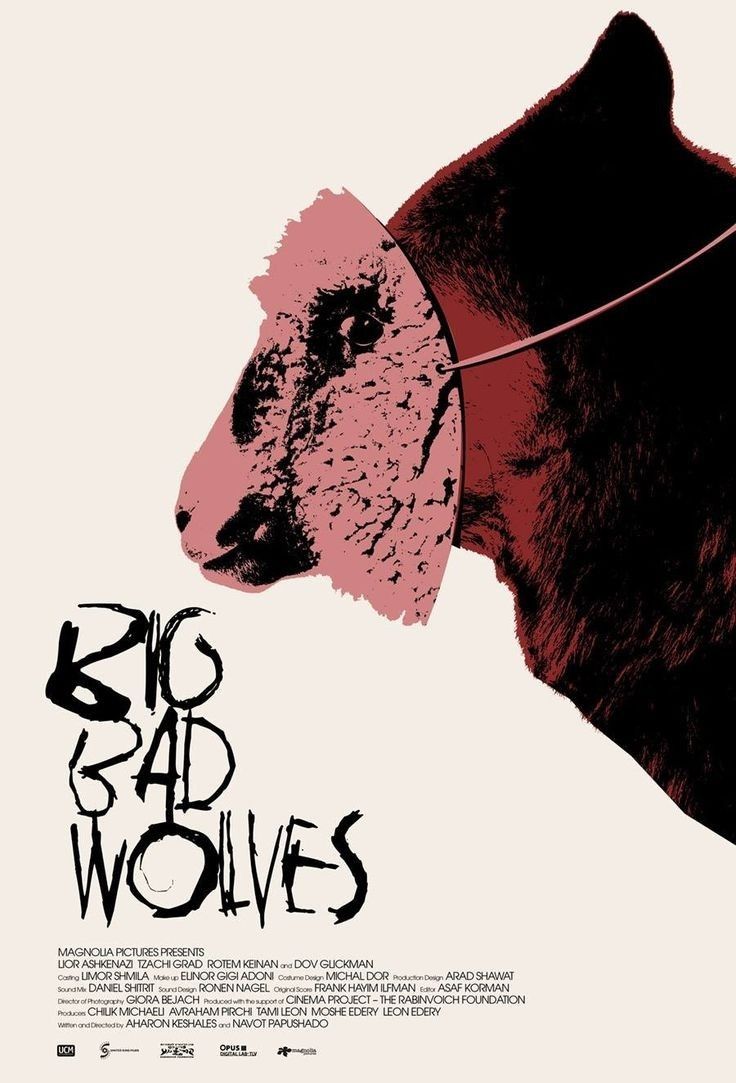 a movie poster for big bad wolfs with a bear's head in the middle