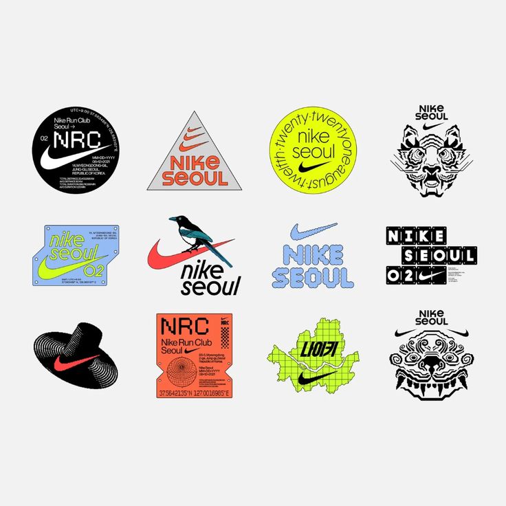 several different types of stickers on a white background, including one with a hat