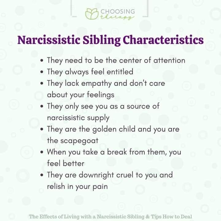 the characteristics of narcissistic sibling characteristics in children's book, which is written