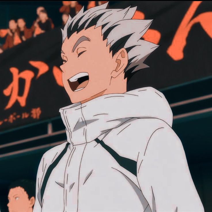 an anime character with his mouth open and people in the stands behind him looking on