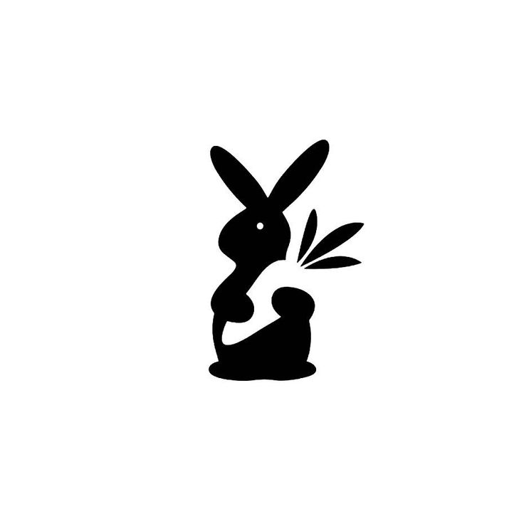 a black and white silhouette of a rabbit