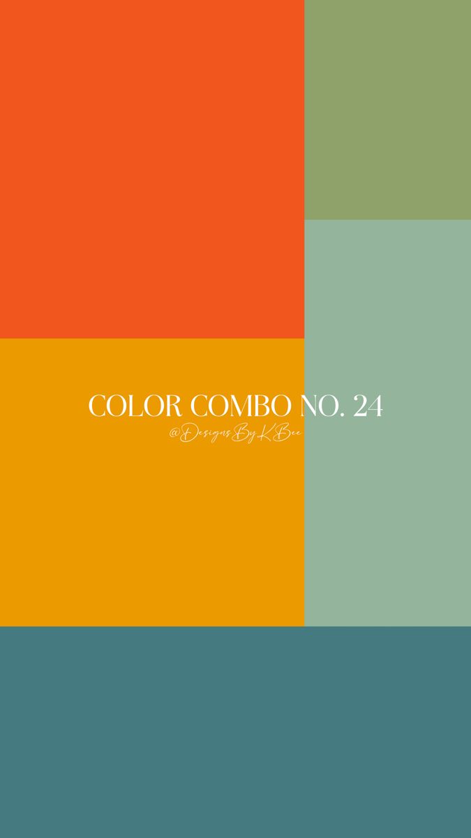 an orange and green background with the words color combo no 21