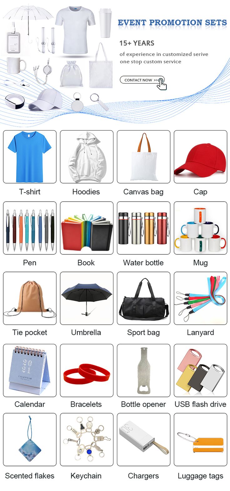 an image of various items that can be used for promotional purposes on the webpage