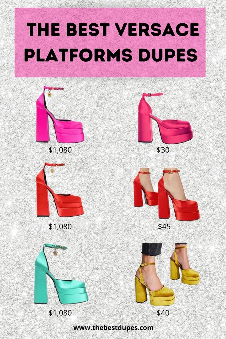 Platform Pumps Heels Outfit, Platform Heels Dress Outfit, Designer Platform Heels, Satin Platform Heels Outfit, Pink Versace Heels Outfit, Block Shoes Outfit, Versace Platform Heels Outfit, Gold Platform Heels Outfit, How To Style Platform Heels