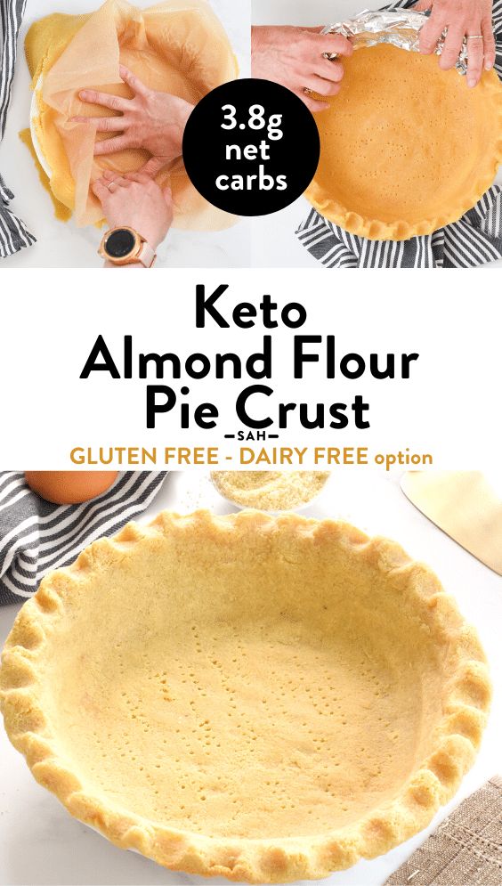 the pie crust is ready to be put into the pie pan for making keto almond flour